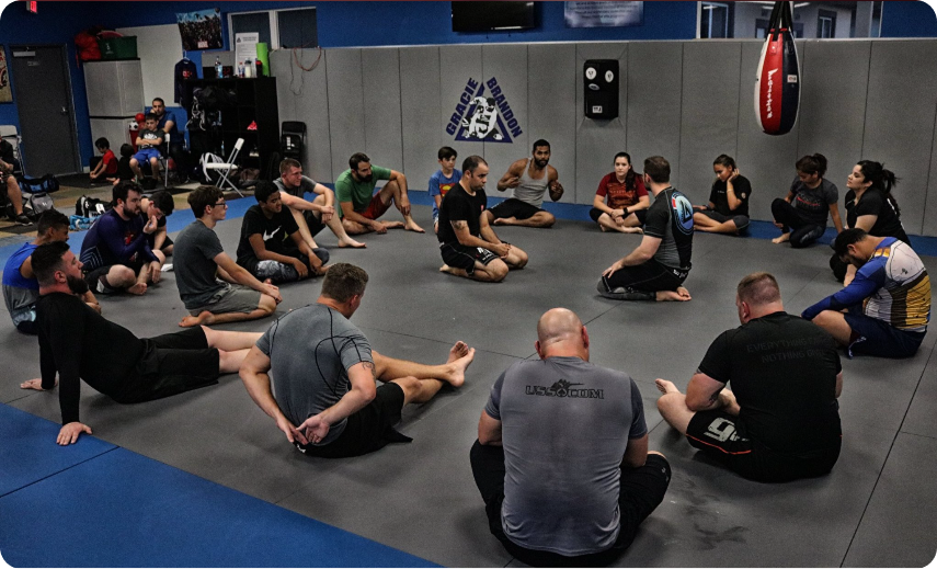 Adults BJJ class mat